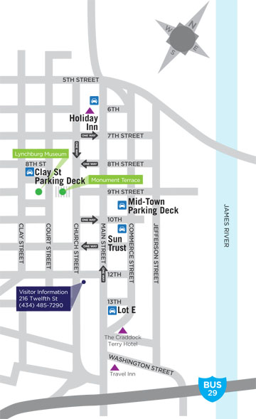 Lynchburg Downtown Parking Map