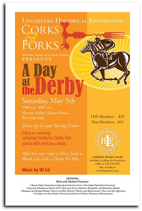 x180505 CORKS & FORKS: A DAY AT THE DERBY Lynchburg Historical Foundation x180505 CORKS & FORKS: A DAY AT THE DERBY Lynchburg Historical Foundation