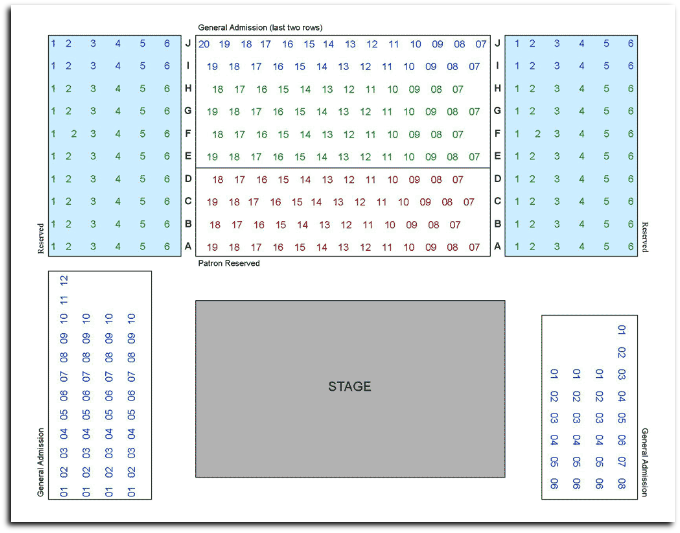 Academy of Fine Arts Warehouse Theatre - Seating Plan